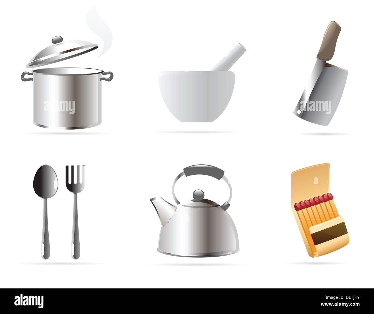 Symbole für die Küche. Stockfoto
