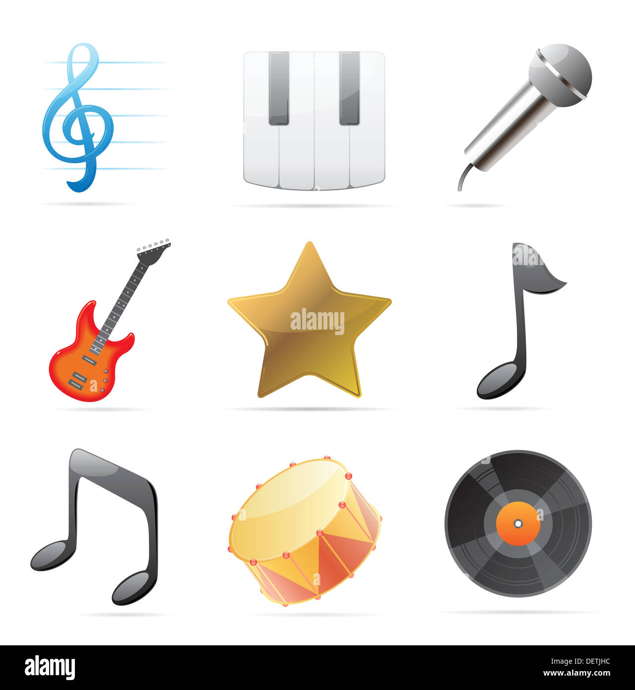 Symbole für Musik. Stockfoto