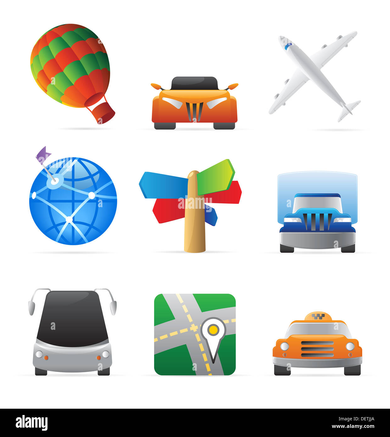 Symbole für den Transport. Stockfoto