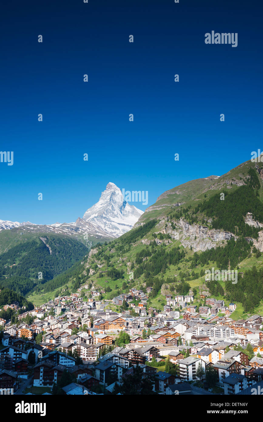 Europa, Valais, Schweizer Alpen, Schweiz, Zermatt, das Matterhorn (4478m) Stockfoto