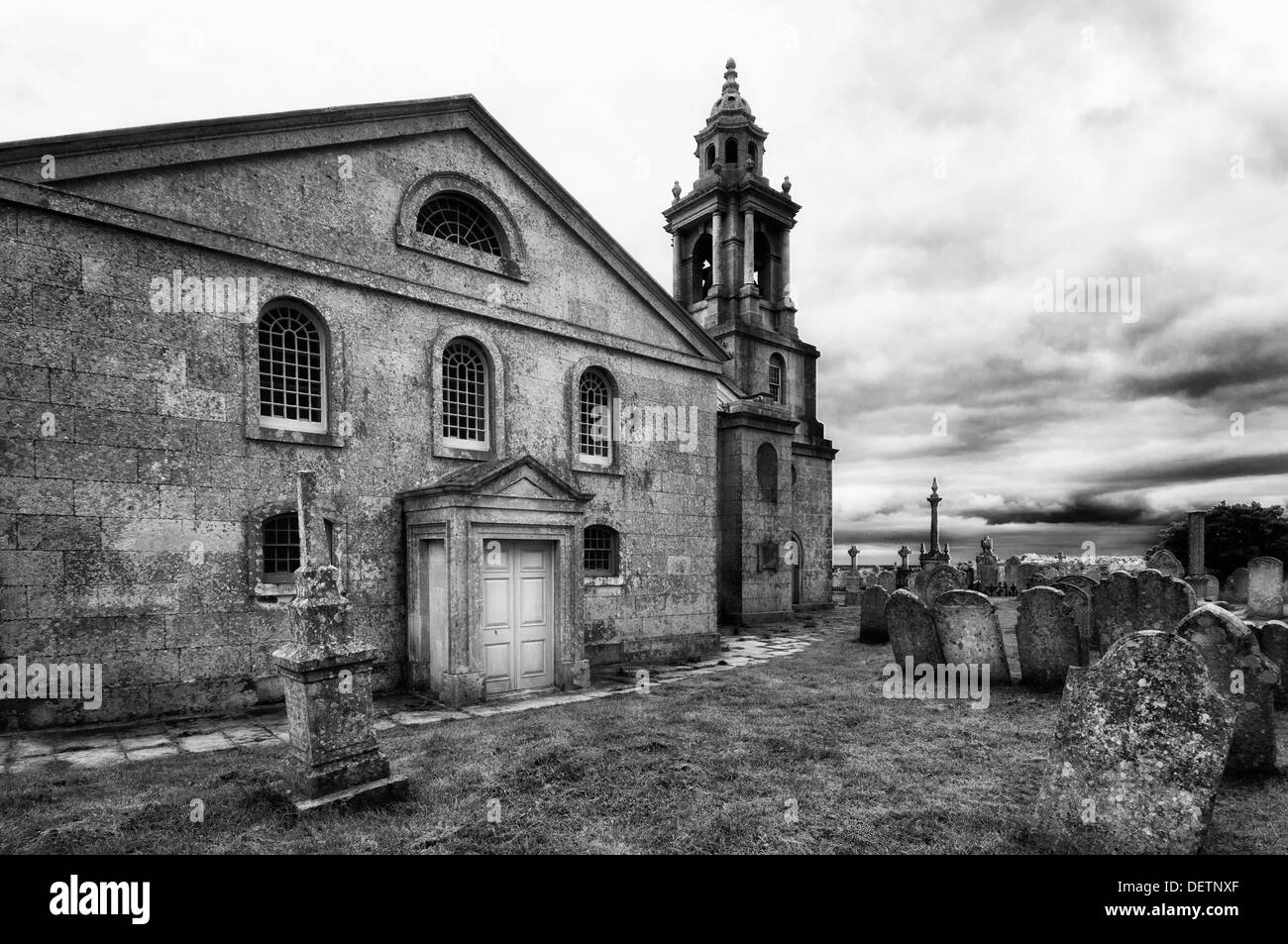 St George Portland, Kirche und Friedhof Stockfoto