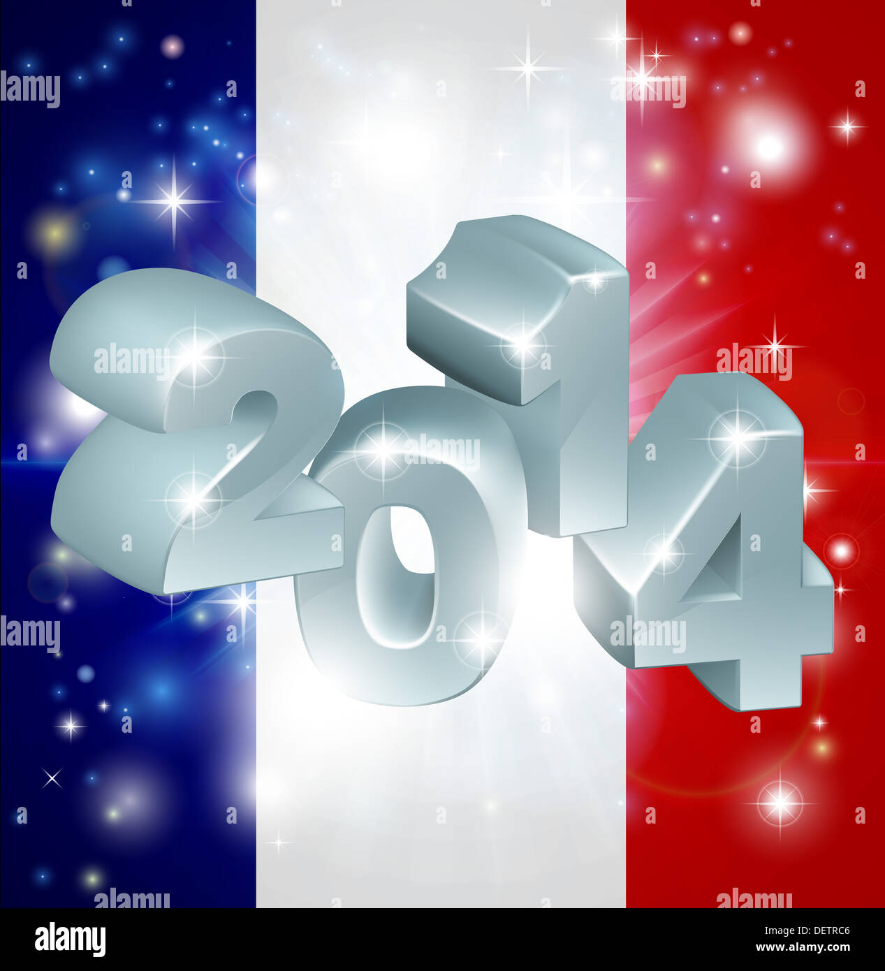 Flagge von Frankreich 2014 Hintergrund. Silvester oder ähnliches Konzept Stockfoto