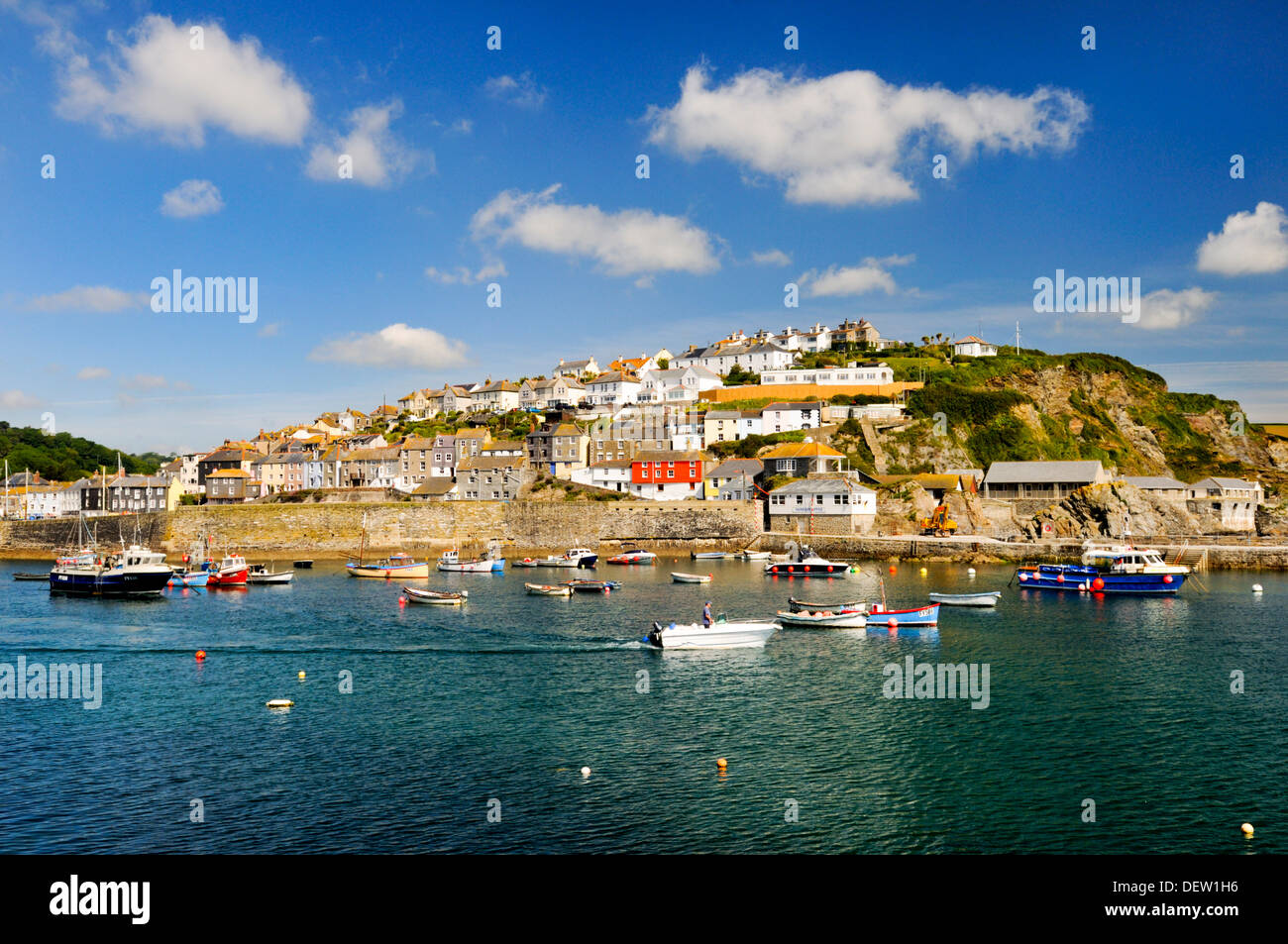 Hafen Sie bei Fischen Dorf Mevagissey, Cornwall, England, UK Stockfoto