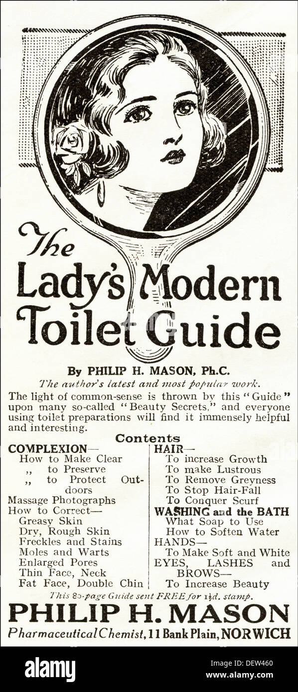 Original 1920er Jahre Werbung Werbung der Dame modernen WC GUIDE, Verbraucher Magazin Anzeige ca. 1924 Stockfoto