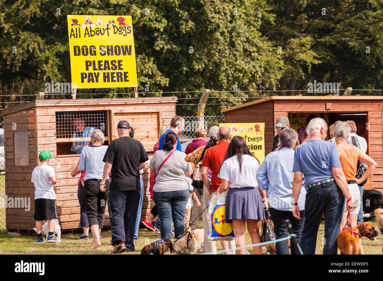 Der Eingang auf der alle über Hunde Show in Norfolk Showground, Norwich, Norfolk, England, Großbritannien, Uk Stockfoto