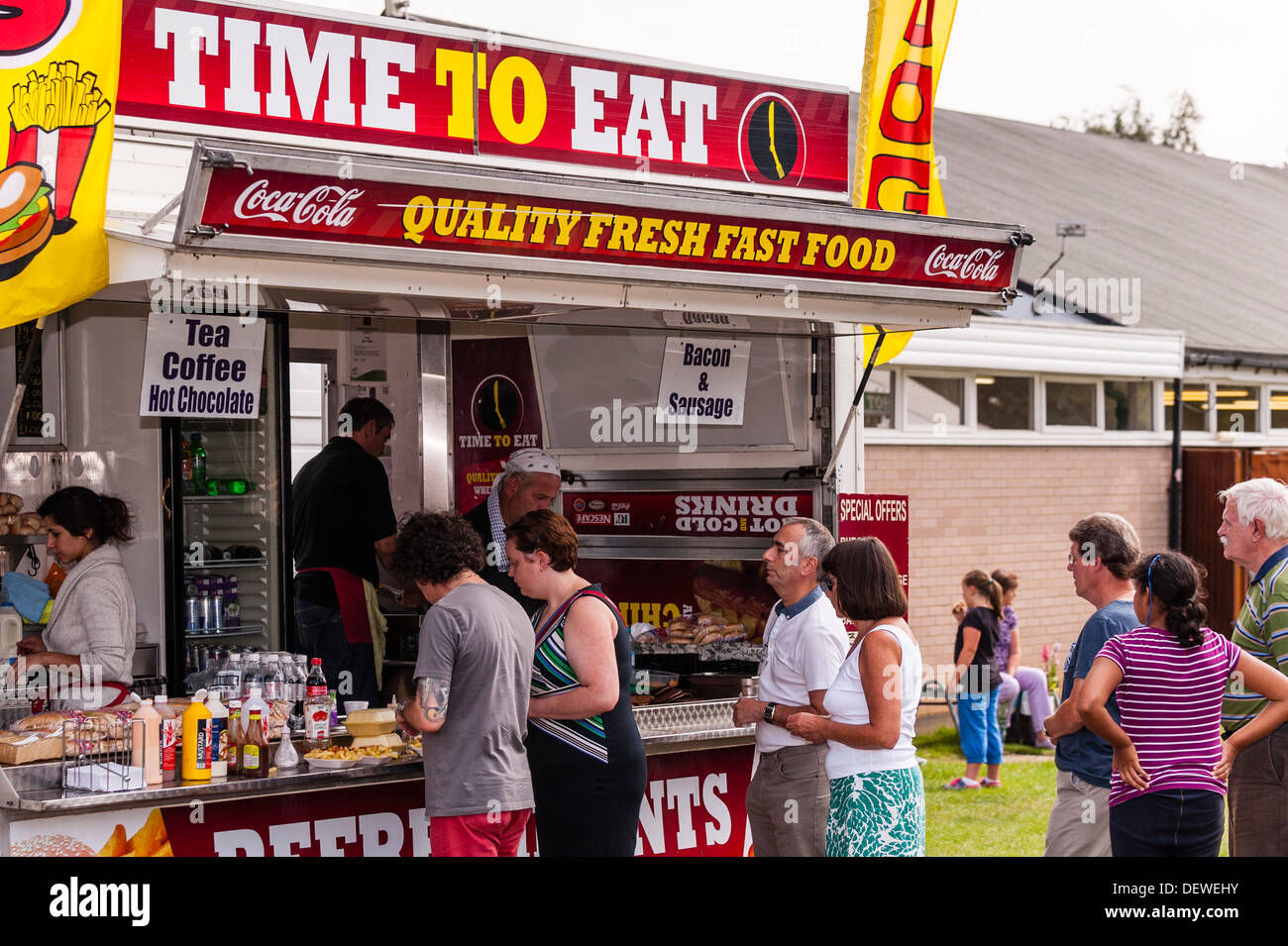 Einen Fast-Food-Stand auf der alle Hunde zeigen bei Norfolk Showground, Norwich, Norfolk, England, Großbritannien, Uk Stockfoto