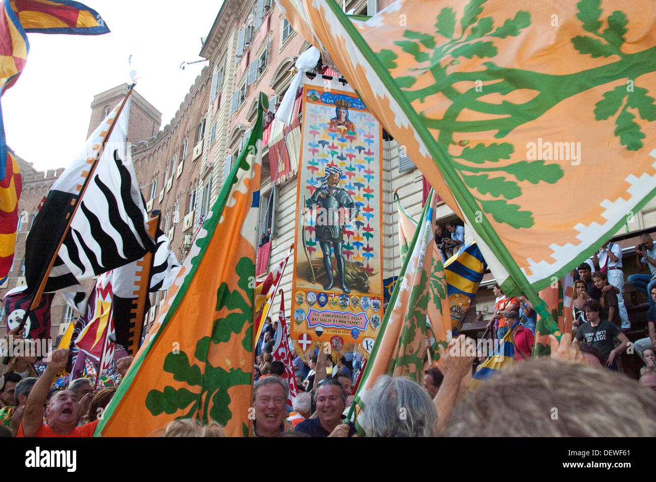 der Sieg, Palio von Siena, Siena, Toskana, Italien, Europa Stockfoto