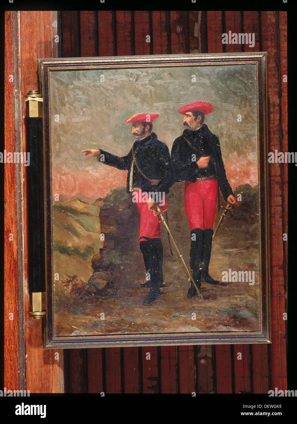 Tomás de Zumalacárregui, Carlist General mit seinen Arm hob in einem Gemälde. Stockfoto