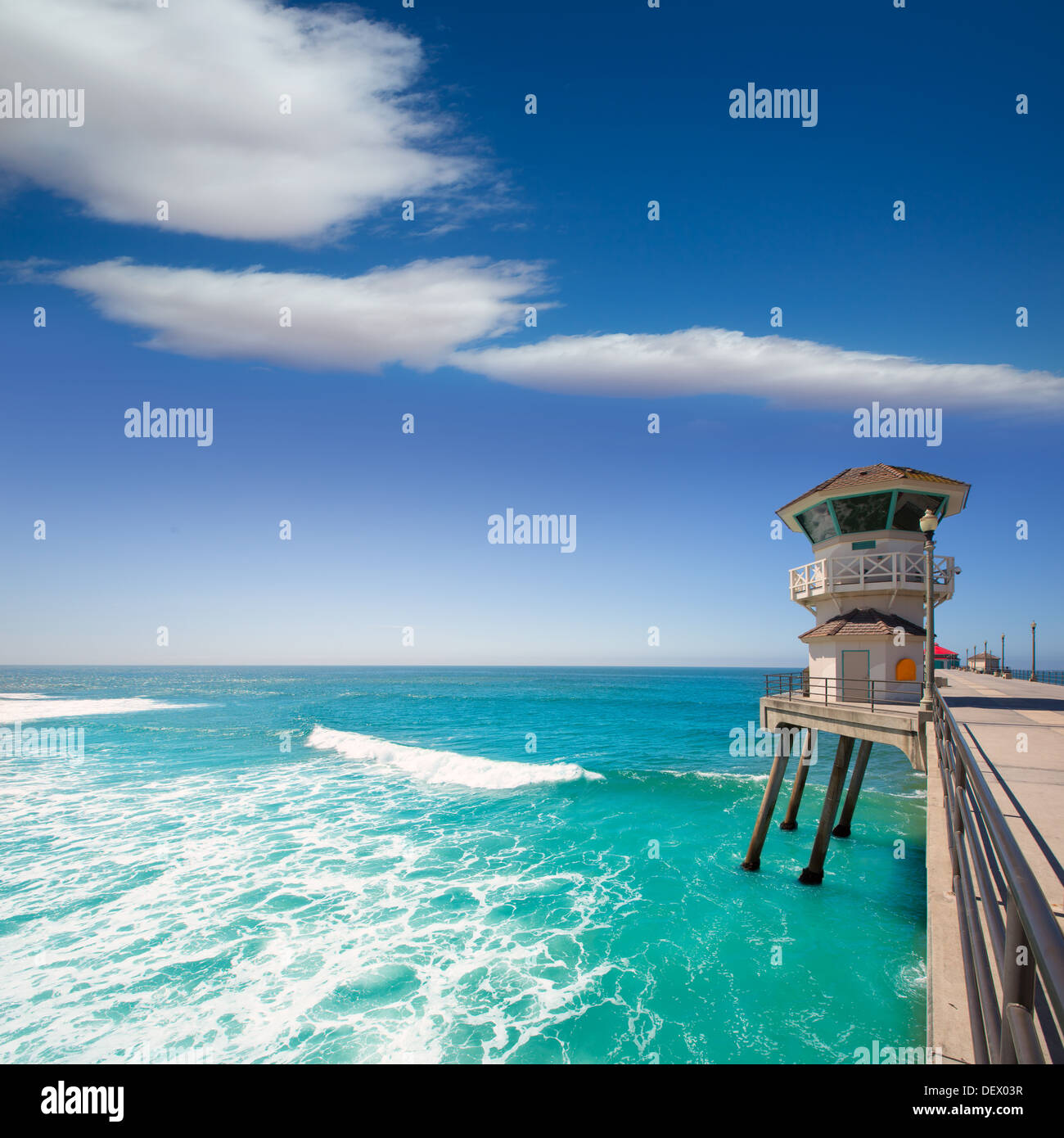 Huntington Beach wichtigsten Rettungsschwimmer Turm Surf City Kalifornien USA Stockfoto