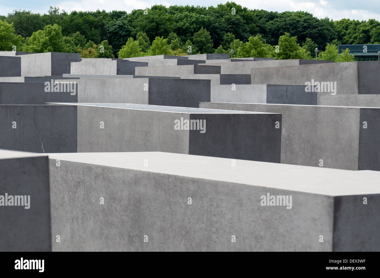 Konkrete Stelen des Denkmals für die ermordeten Juden Europas (Holocaust-Mahnmal), Berlin, Deutschland Stockfoto