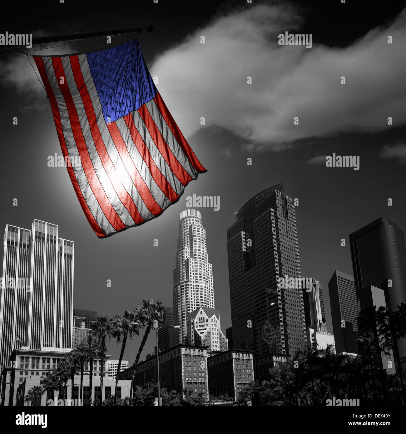 Schwarz Weiss Bild Der Skyline Von Manhattan In New York City Usa
