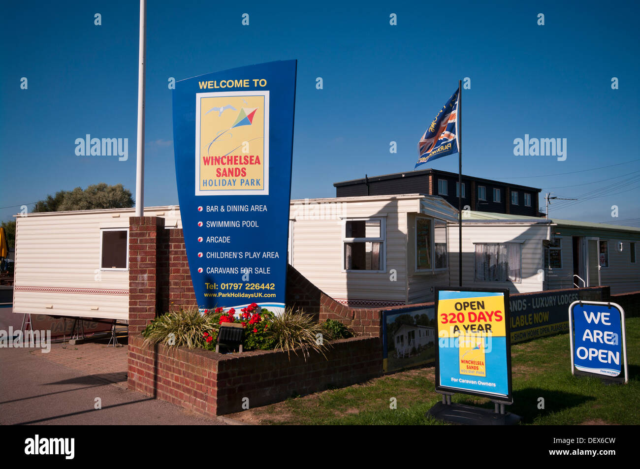 Winchelsea Sands Caravan Ferienpark Winchelsea East Sussex England UK Stockfoto