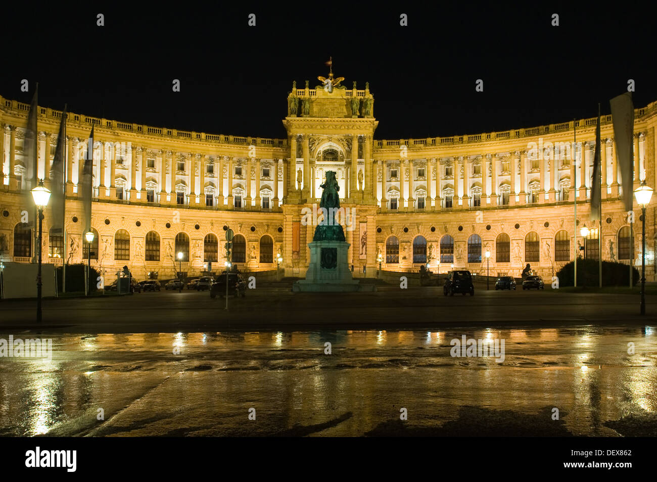 Wiener Hofburg Hofburg in der Nacht-Österreich Stockfoto