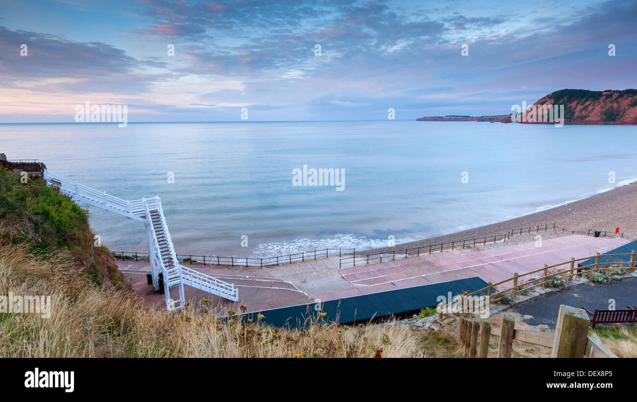 Westlichen Strand, Sidmouth, Devon, England, UK, Europa und die Jakobsleiter. Stockfoto