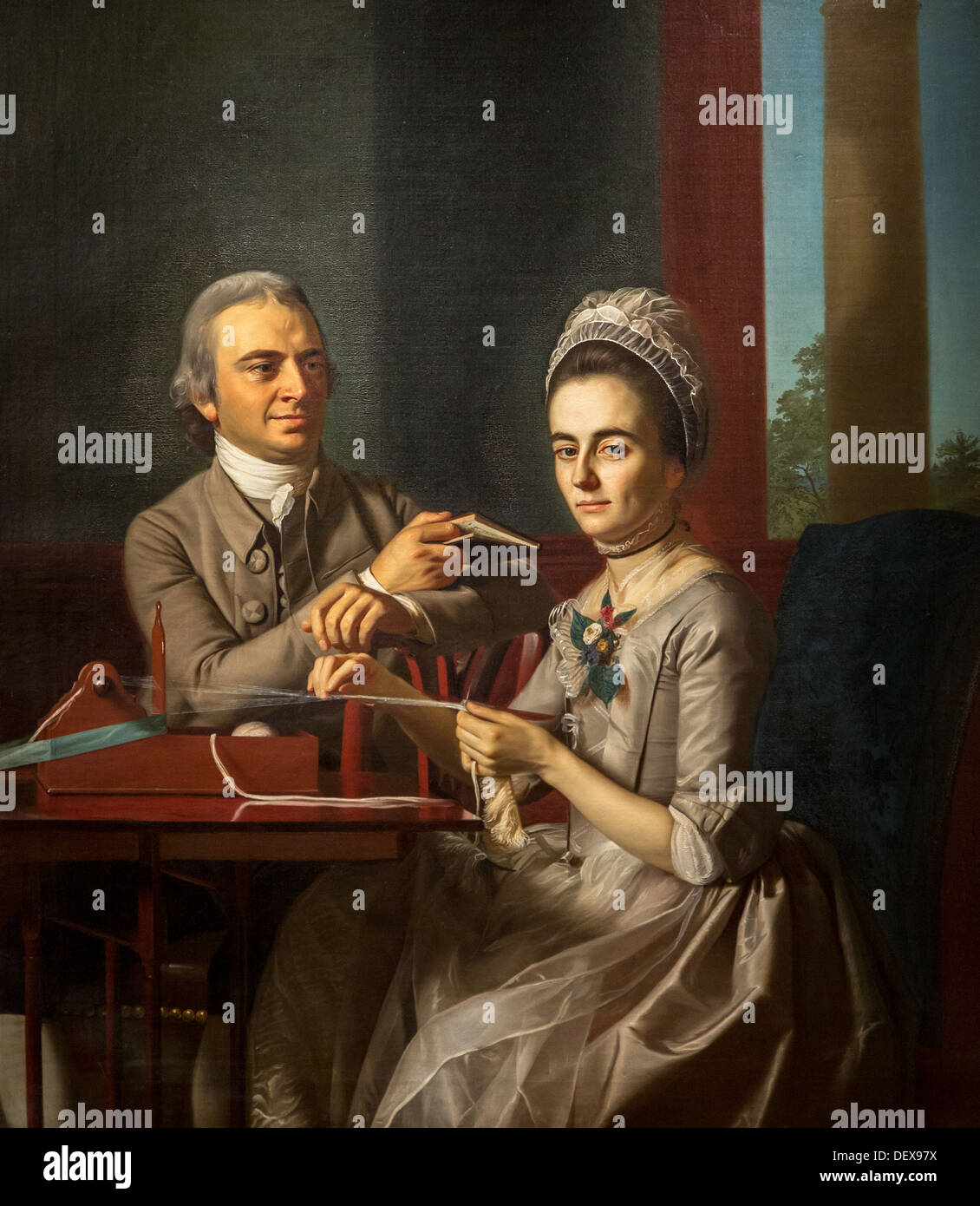 18. Jahrhundert - Portrait von Herrn und Frau Thomas Mifflin (Sarah Morris), 1773 - John Singleton Copley Öl auf Leinwand Stockfoto