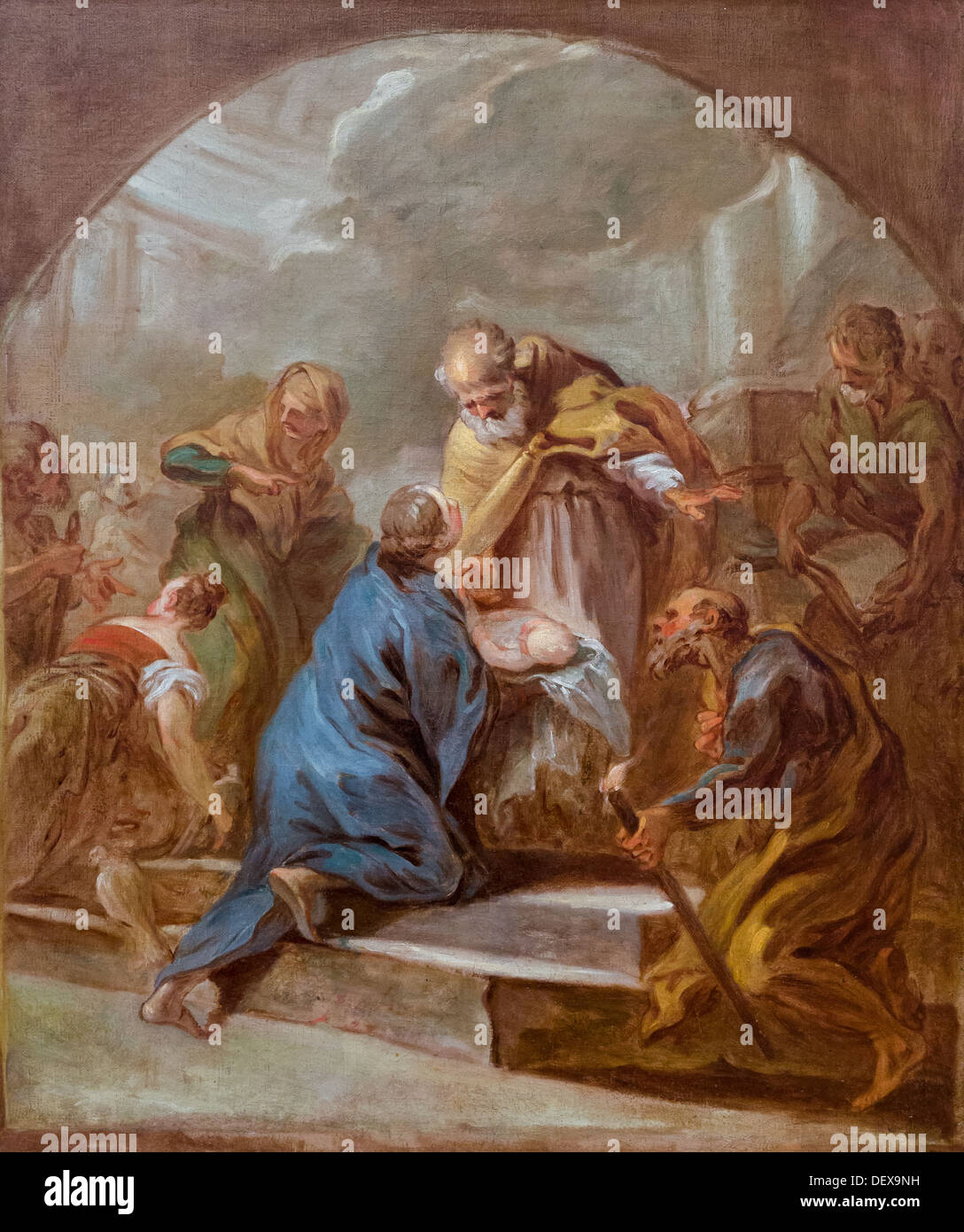 18. Jahrhundert - die Darstellung Jesu im Tempel, 1725 - Jean-Baptiste Van Loo Öl auf Leinwand Stockfoto