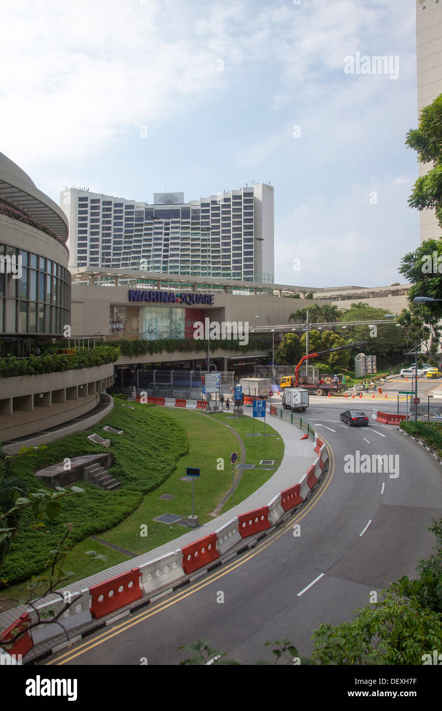 Hotel Parkplatz Bereich Straßen Gastfreundschaft Reiseziel Singapur Asien entspannen genießen Sie Gebäude Wolkenkratzer Besuch Annehmlichkeiten Stockfoto