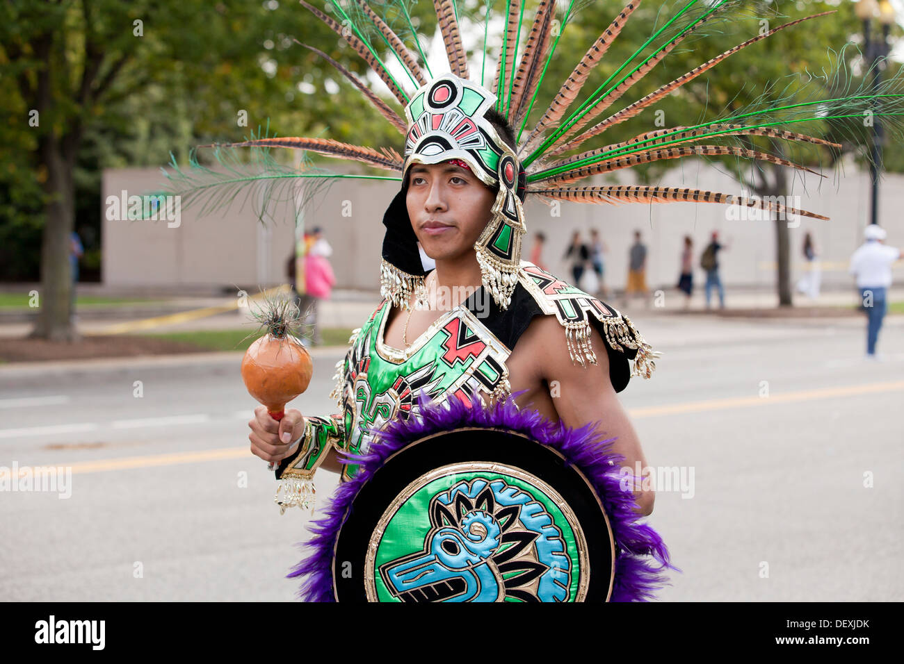 Traditionellen bolivianischen Tänzer in Tracht auf Latino Festival - Washington, DC USA Stockfoto Traditionellen bolivianischen Tänzer in Tracht auf Latino Festival - Washington, DC USA Stockfoto