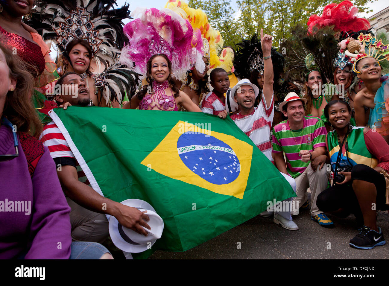 Brasilianisch-Amerikaner feiern während der Latino Festival, Fiesta DC - Washington, DC USA Stockfoto