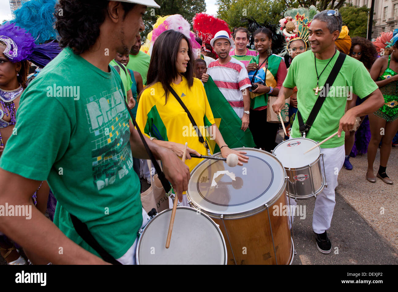 Brasilianisch-Amerikaner feiern während der Latino Festival, Fiesta DC - Washington, DC USA Stockfoto