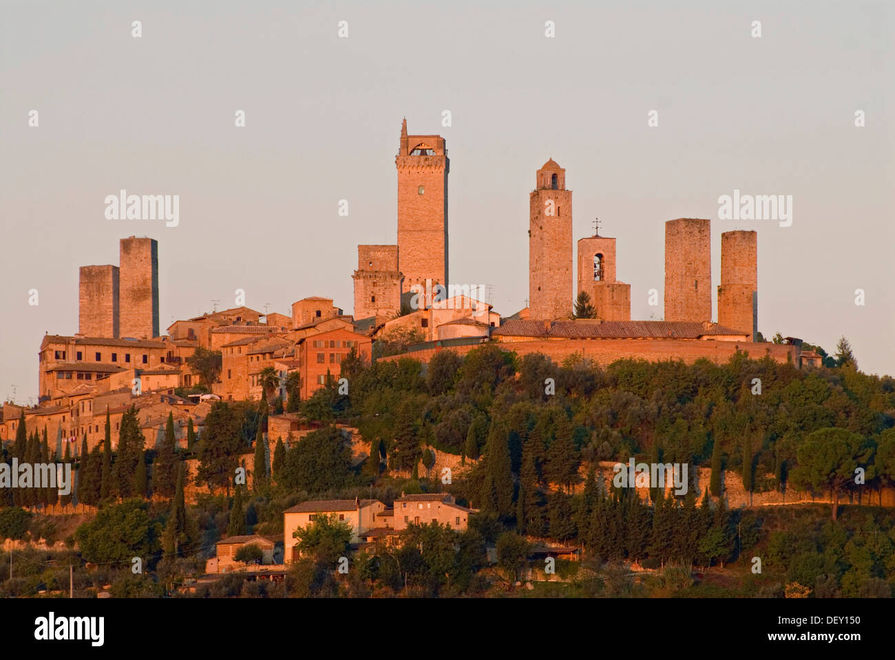 Die Skyline von San Gimignano in Morning Light, Toskana, Italien, Europa Stockfoto