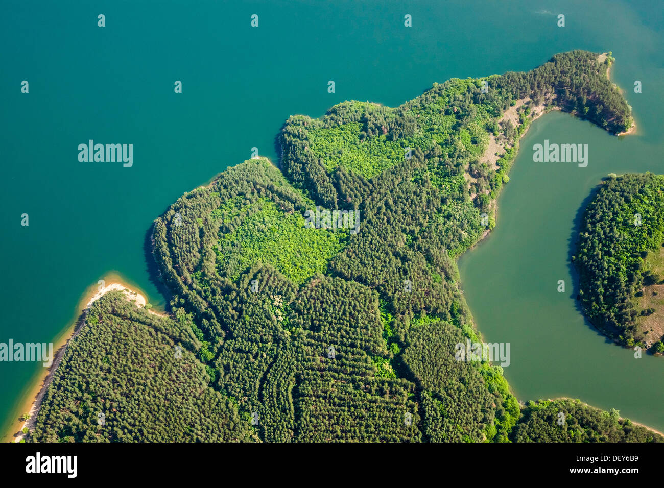 Ufer des See - Luftbild Stockfoto