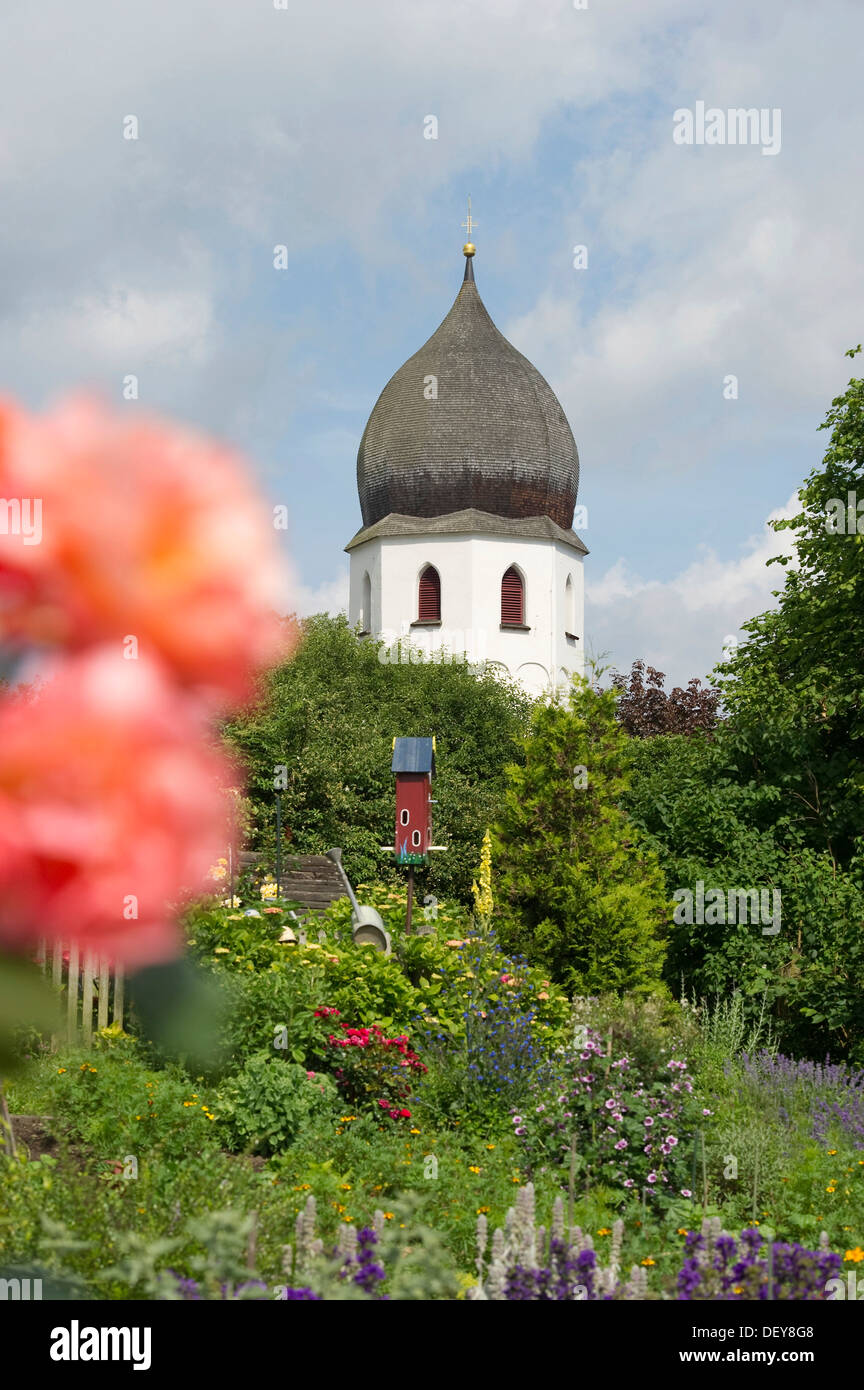 Klostergärten auf der Insel Frauenchiemsee oder die Fraueninsel, Chiemsee See Region Chiemgau, Bayern Stockfoto