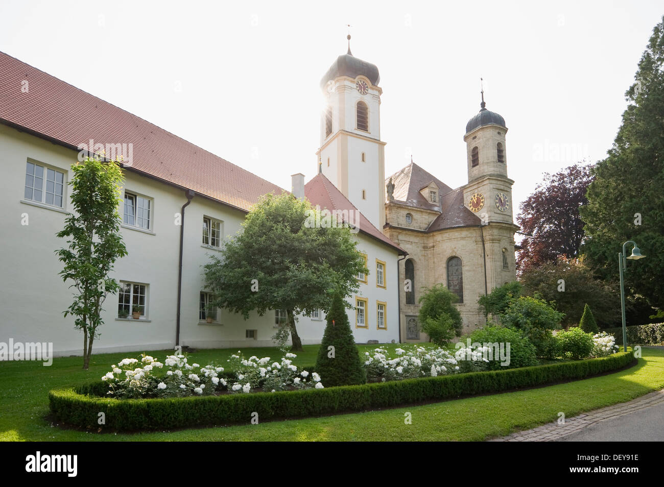 Außenansicht der Schlosskirche, Schlosskirche, Wolfegg in der Nähe von Ravensburg, Baden-Württemberg Stockfoto