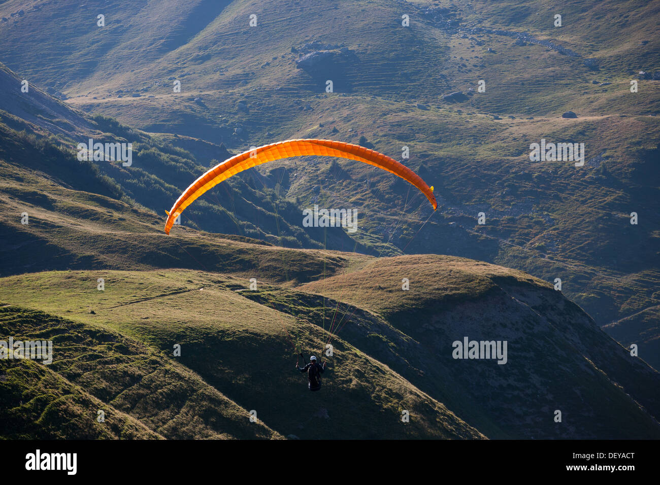 Vallee du Glandon Drachenfliegen Rhone-Alpes Frankreich Stockfoto