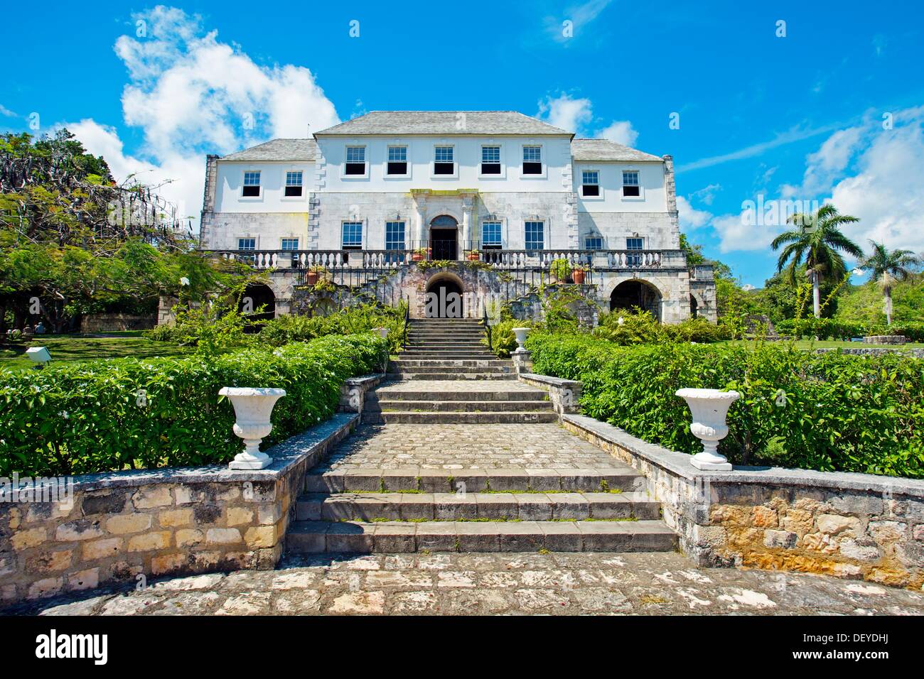 Rose Hall Great House gebaut im Jahre 1770, in der Nähe von Montego Bay, Jamaika, Westindische Inseln, Karibik, Mittelamerika. Stockfoto