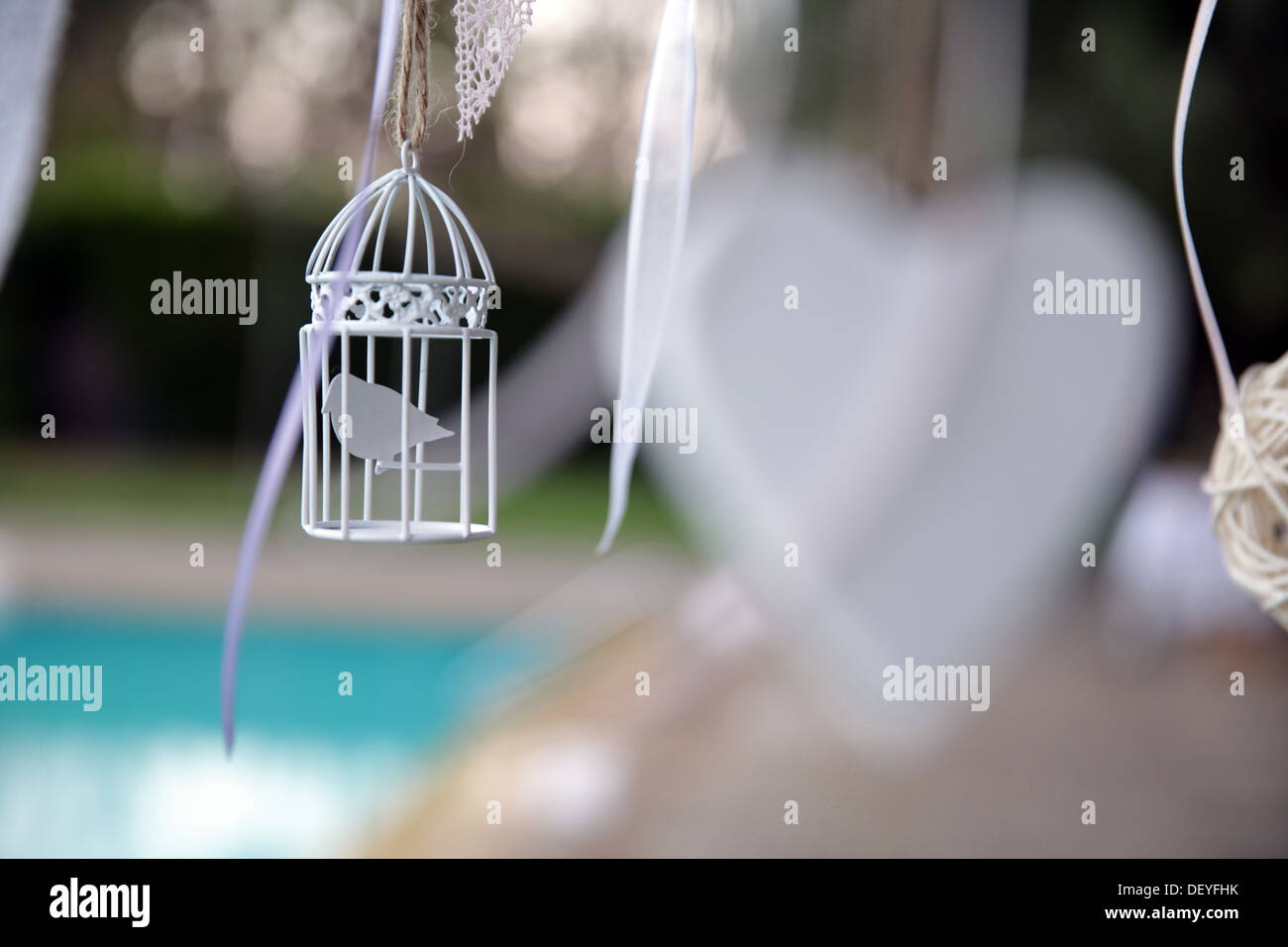 Dekoration für eine Hochzeit Stockfoto