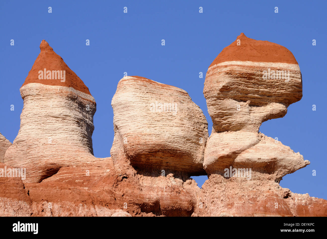 Bunte Hoodoos, Steinsäulen, Sandstein-Formationen, Blue Canyon, Arizona, Vereinigte Staaten von Amerika Stockfoto