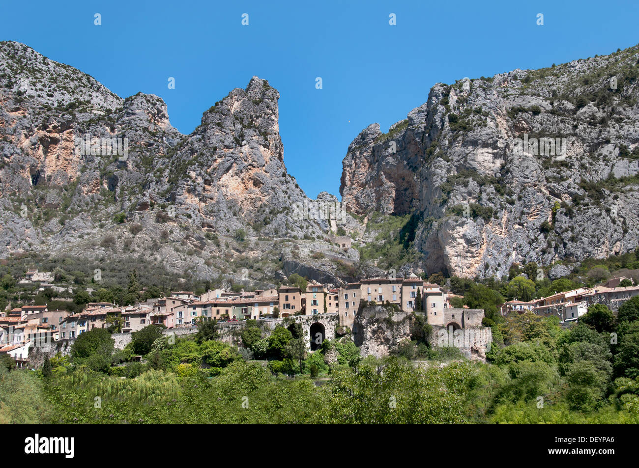 Moustiers Sainte Marie Alpes de Haute Provence-Frankreich Stockfoto