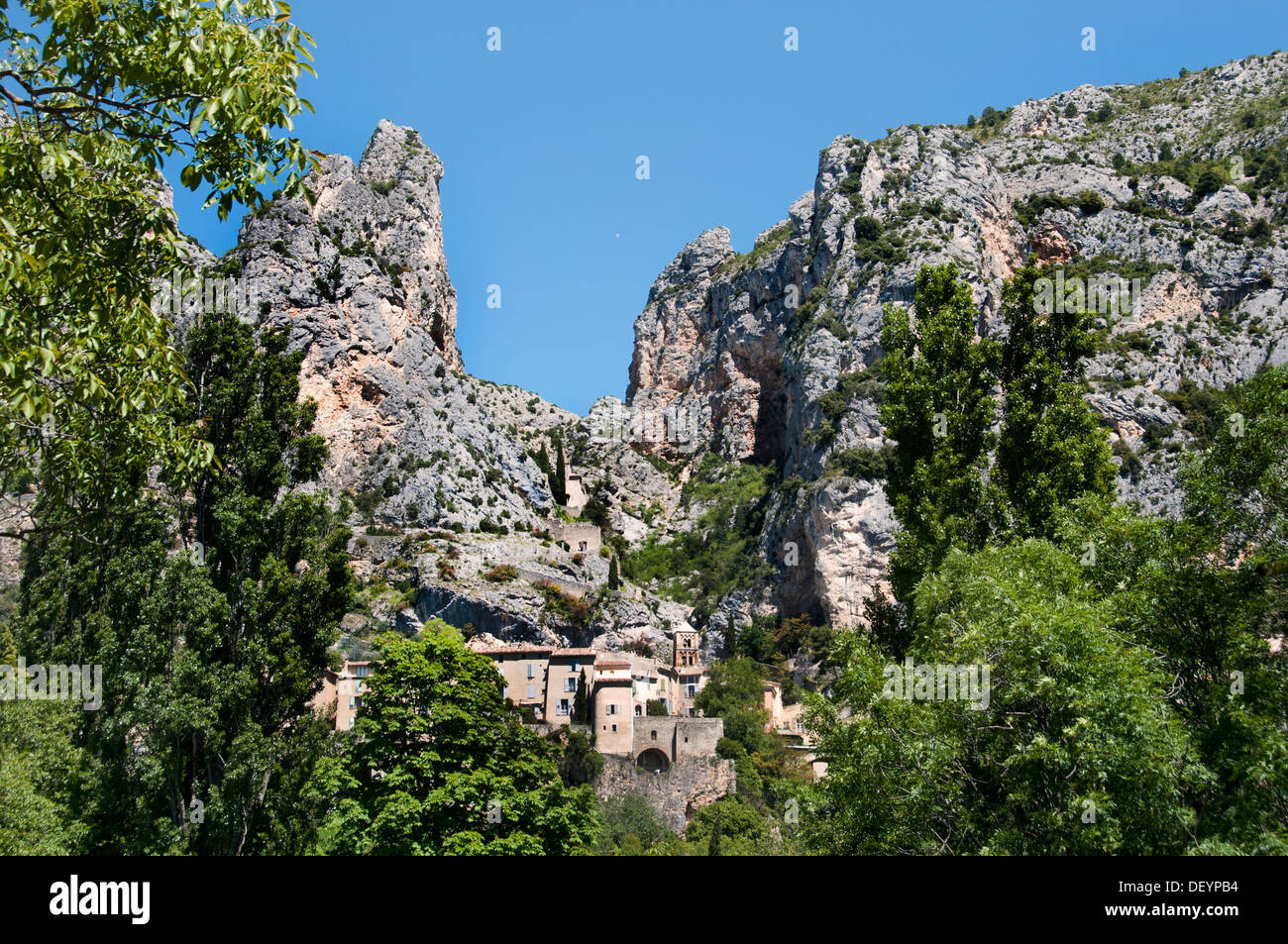 Moustiers Sainte Marie Alpes de Haute Provence-Frankreich Stockfoto