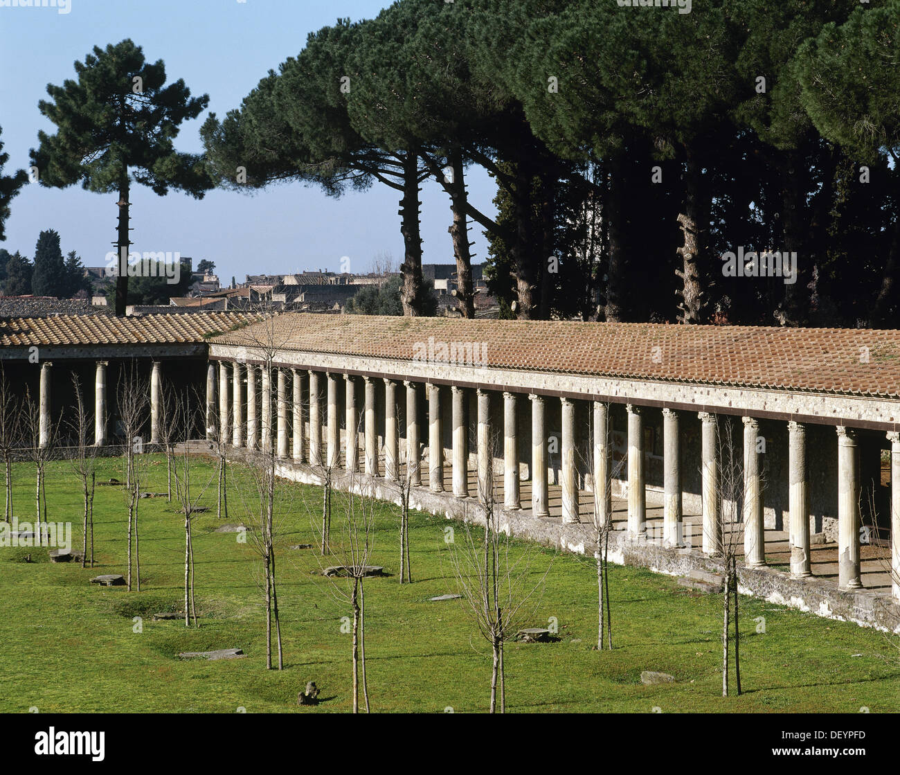 Italien. Pompeji. Toller Fitnessraum. 1. Jahrhundert n. Chr. säulengeschmückten Portikus. Stockfoto