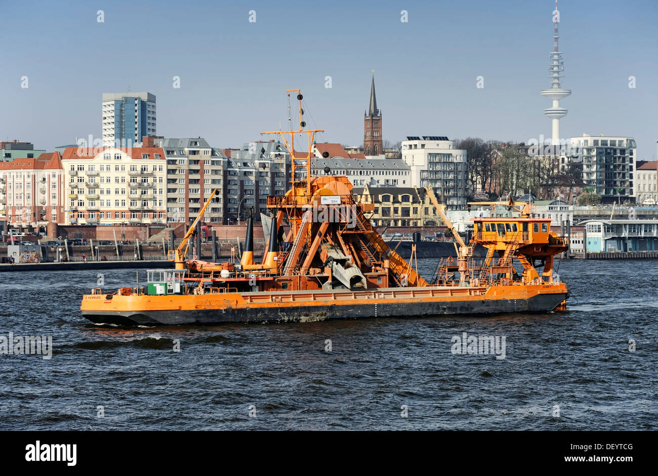 Vertiefung der Elbe, Odin Bagger, Hafen Hamburg, Hamburg Stockfoto