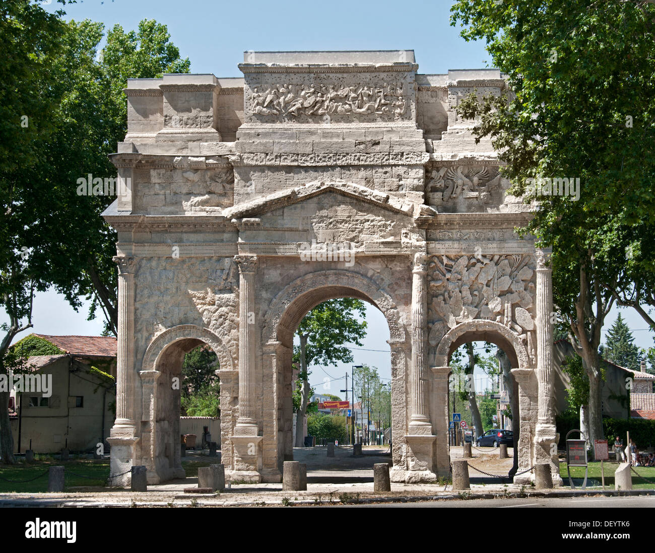 ORANGE Vaucluse Provence der triumphalen Roman Arch1st Jahrhundert AD Frankreich Französisch Stockfoto
