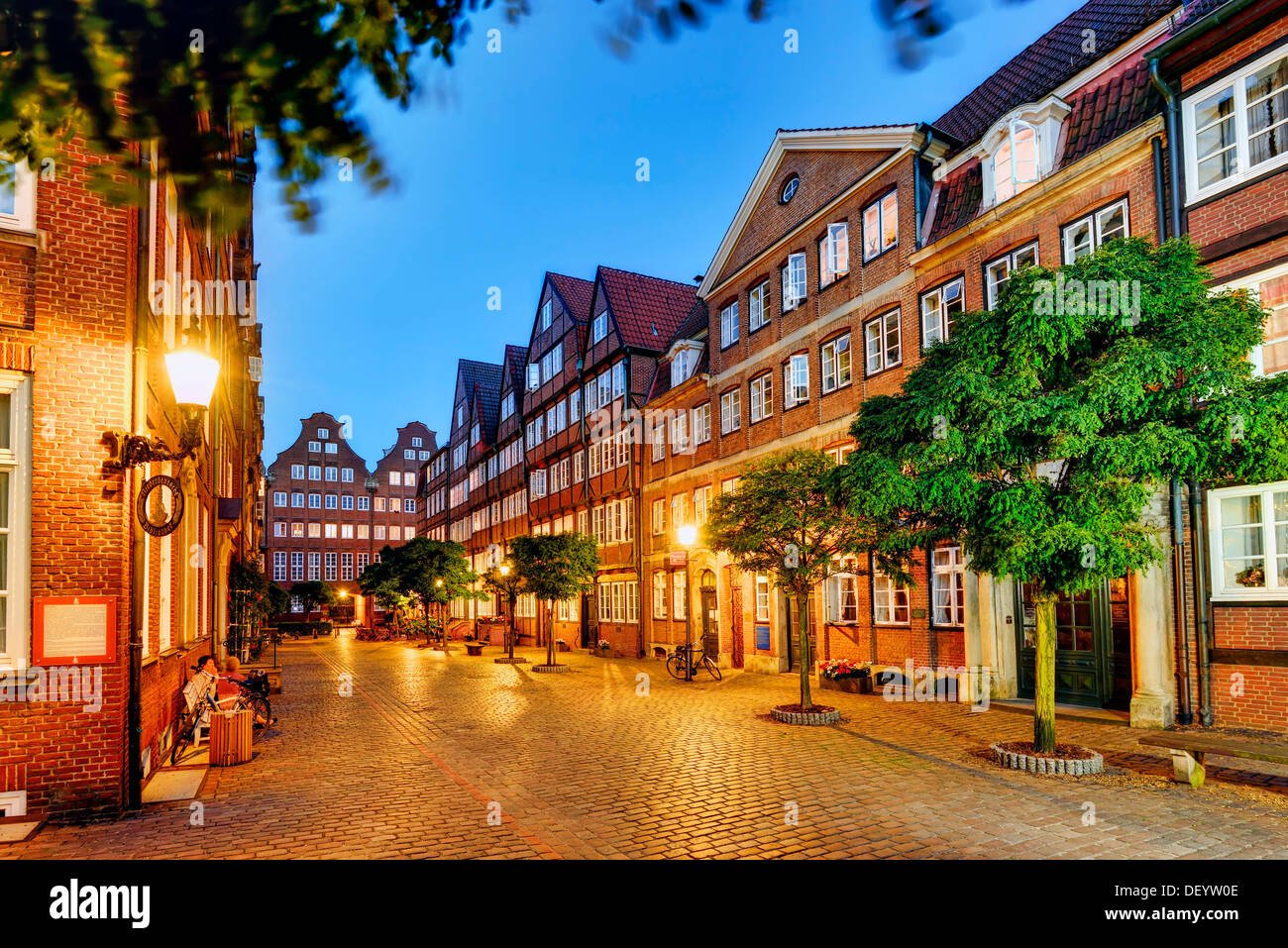 Historische Gebäude in der Peterstrasse Straße, Neustadt Bezirk Hamburg Stockfoto