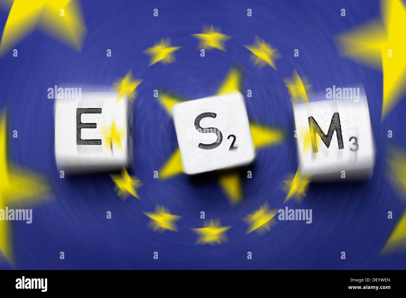 Buchstaben, des Begriffs "ESM" Europäischen Stabilitätsmechanismus Stockfoto