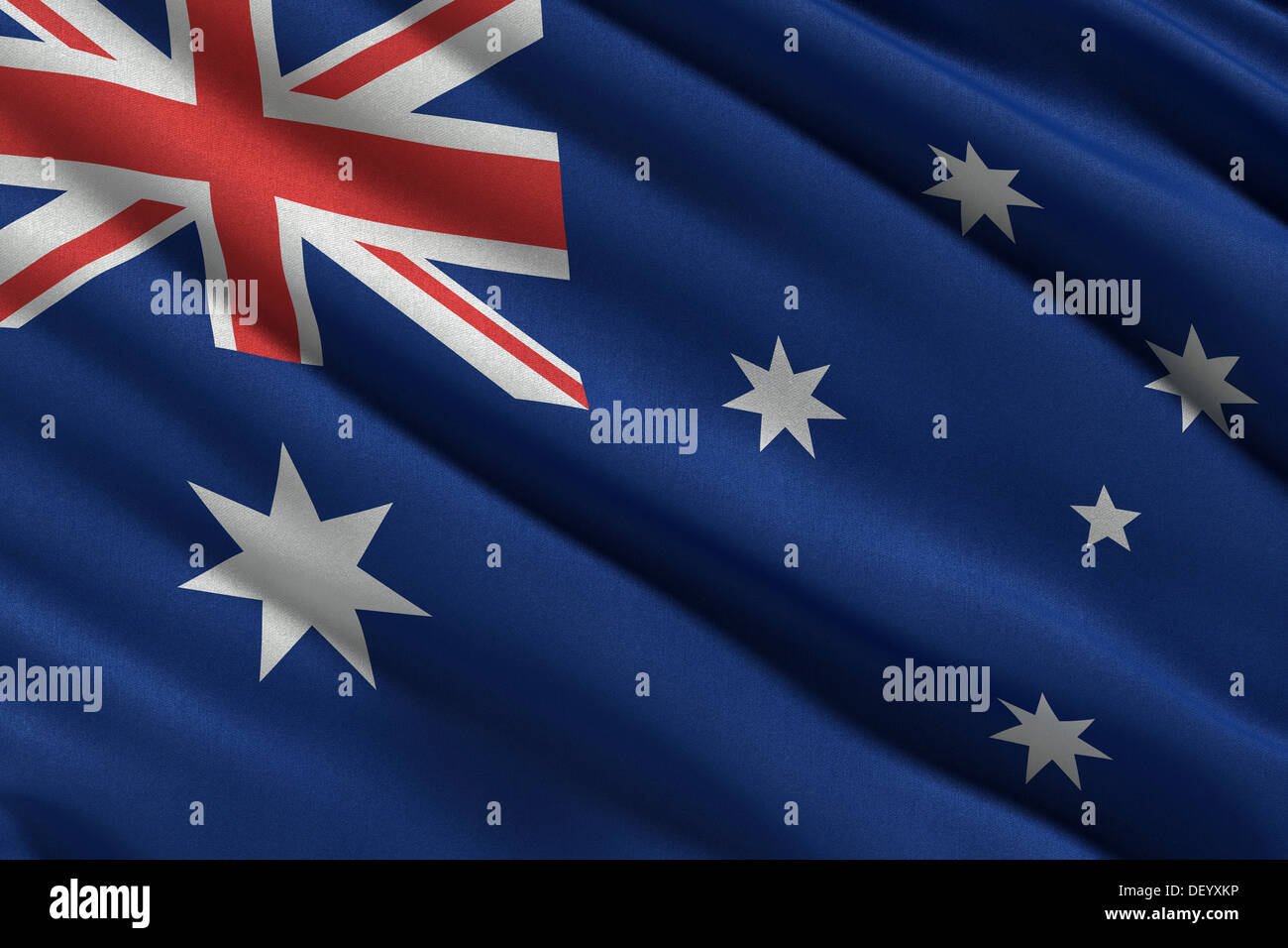 Flagge von Australien im Wind wehende Stockfoto