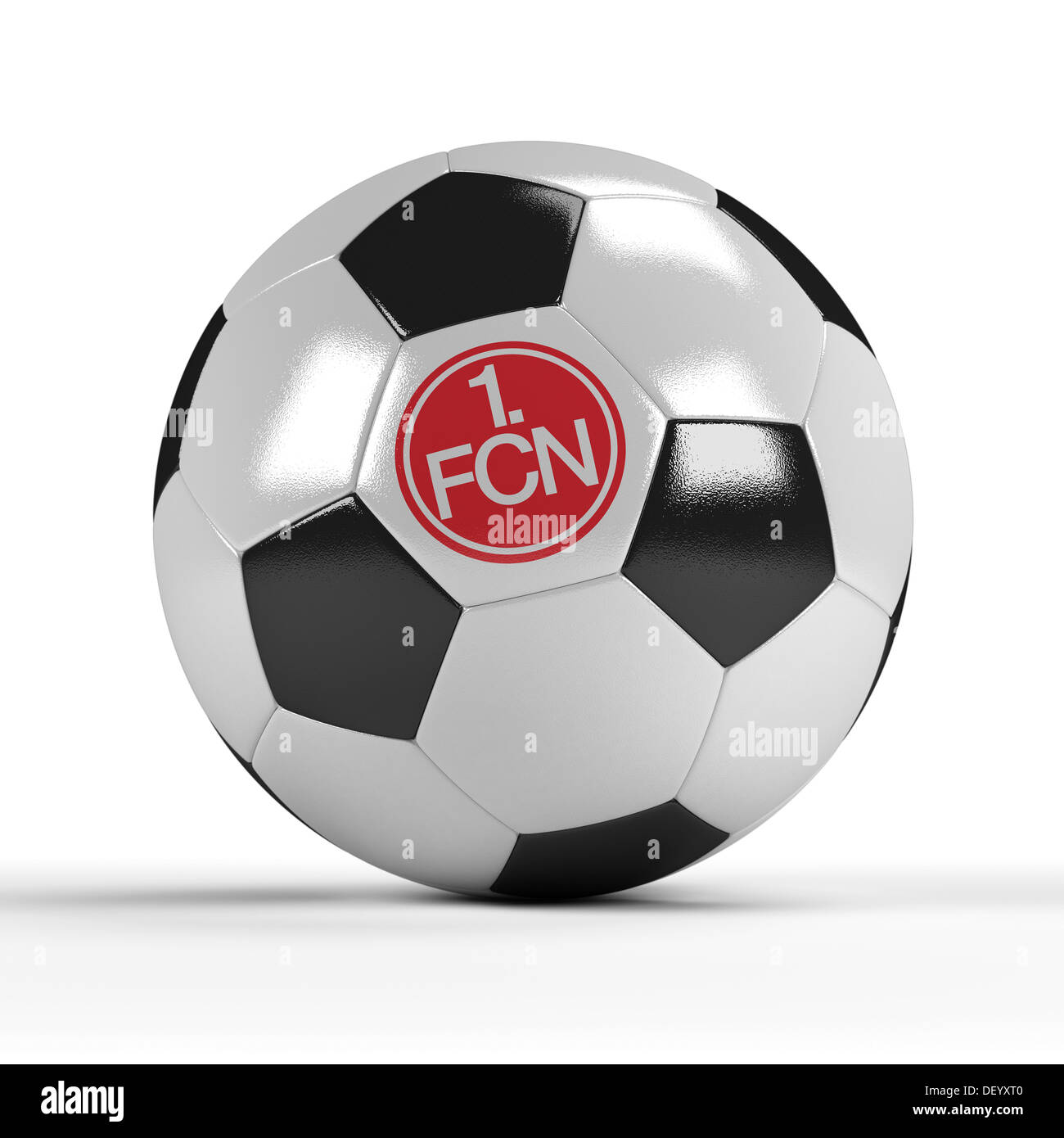 Fußball mit dem Logo des 1. FC Nürnberg Stockfoto