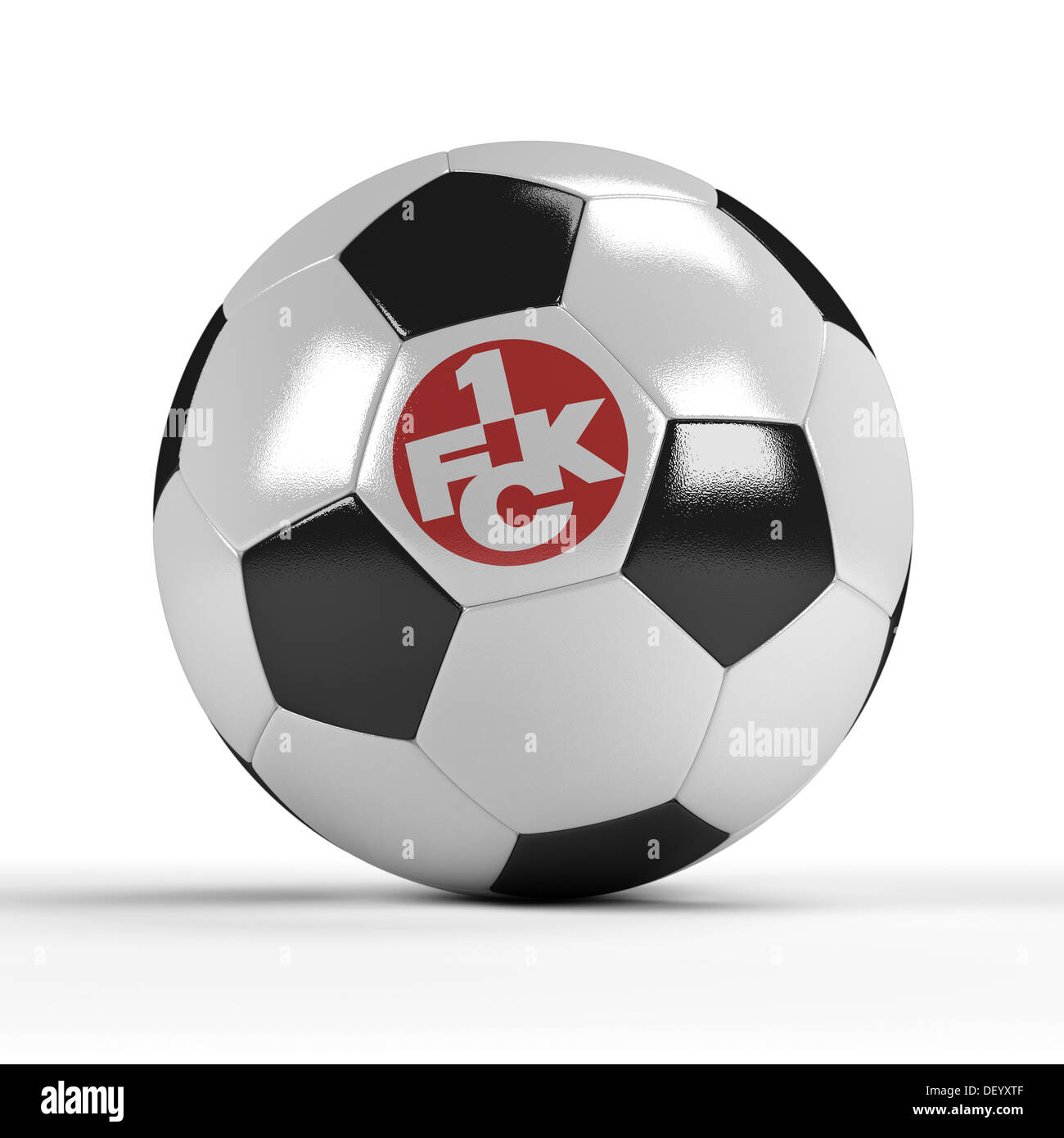 Fußball mit dem Logo des 1. FC Kaiserslautern Stockfoto
