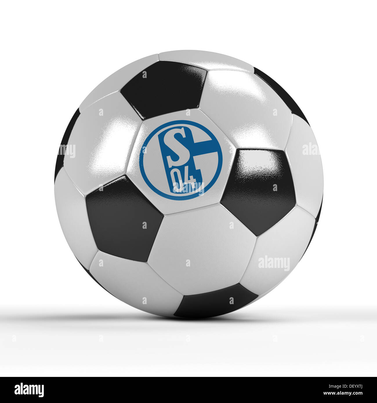 Fußball mit dem Logo des FC Schalke 04 Stockfoto
