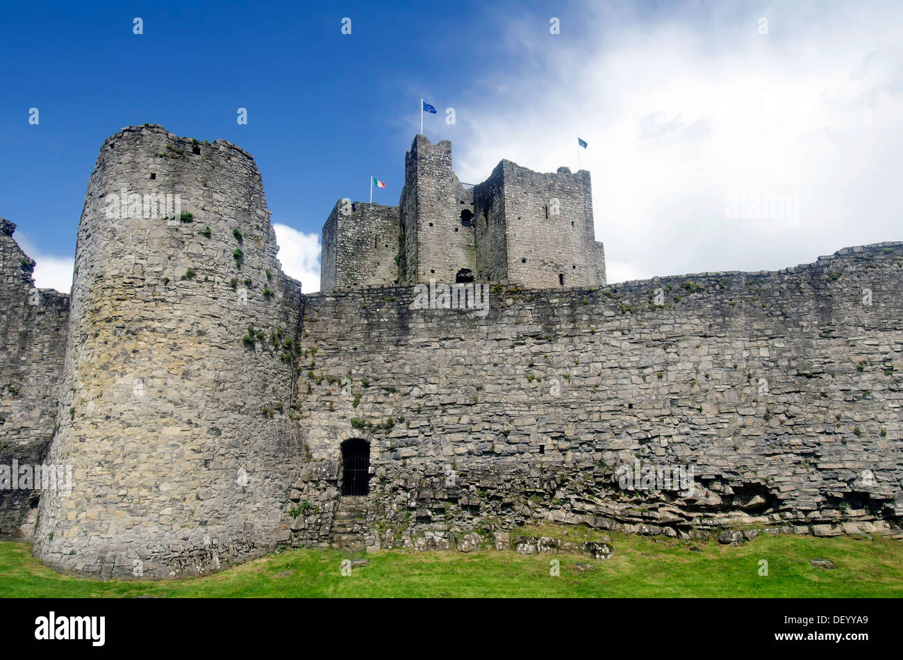 Trim Castle Außenwände des größte anglo-normannischen Schlosses in Irland begonnen 1176 und Standort für Film Braveheart Stockfoto