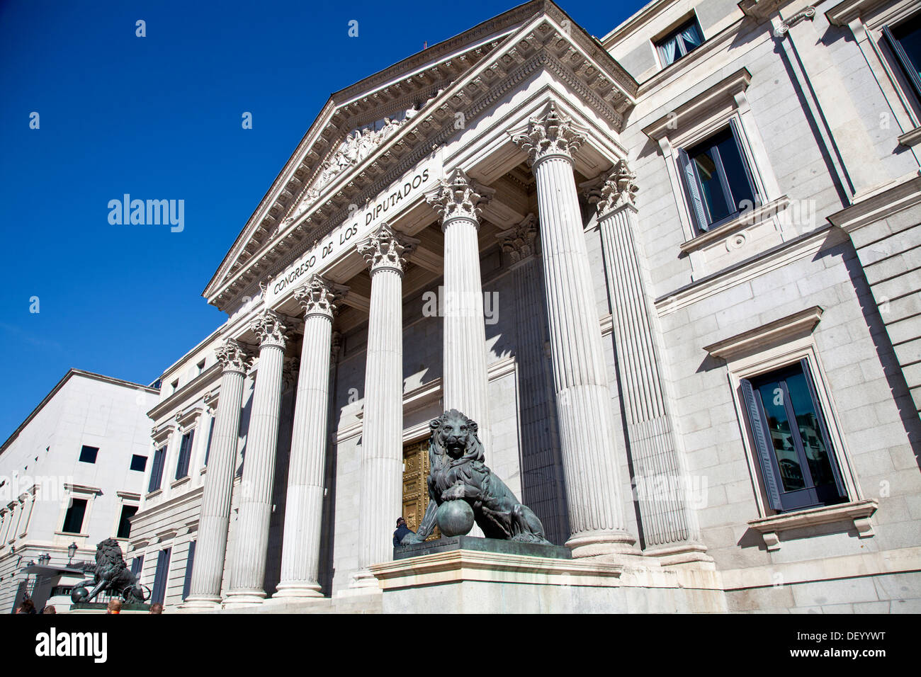 Cortes Generales, Parlamentsgebäude, in Madrid, Spanien, Europa Stockfoto