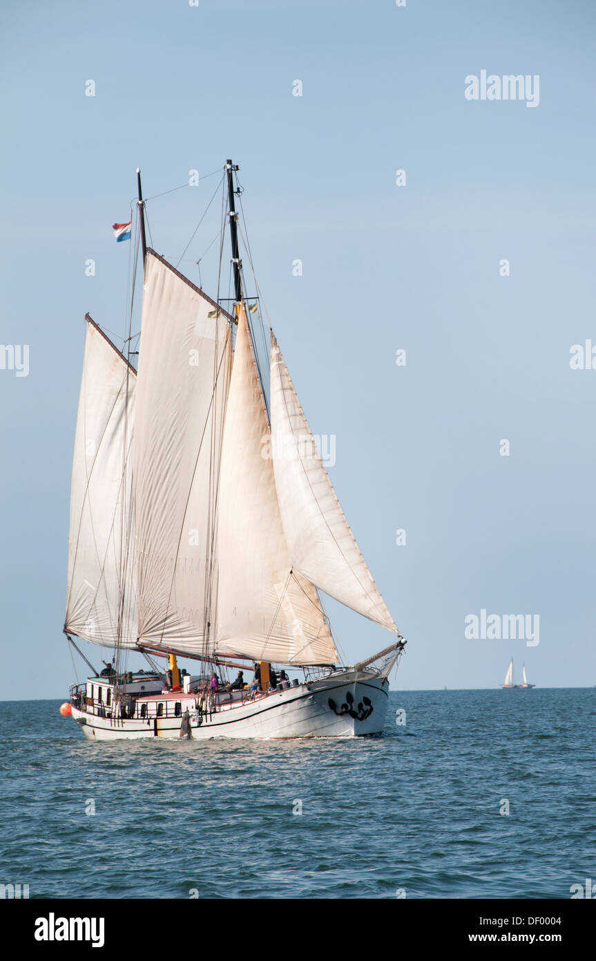 Wattenmeer Wad Küste Meer Boot segeln Niederlande Holland Ebbe Flut Ebbe und Flut Stockfoto