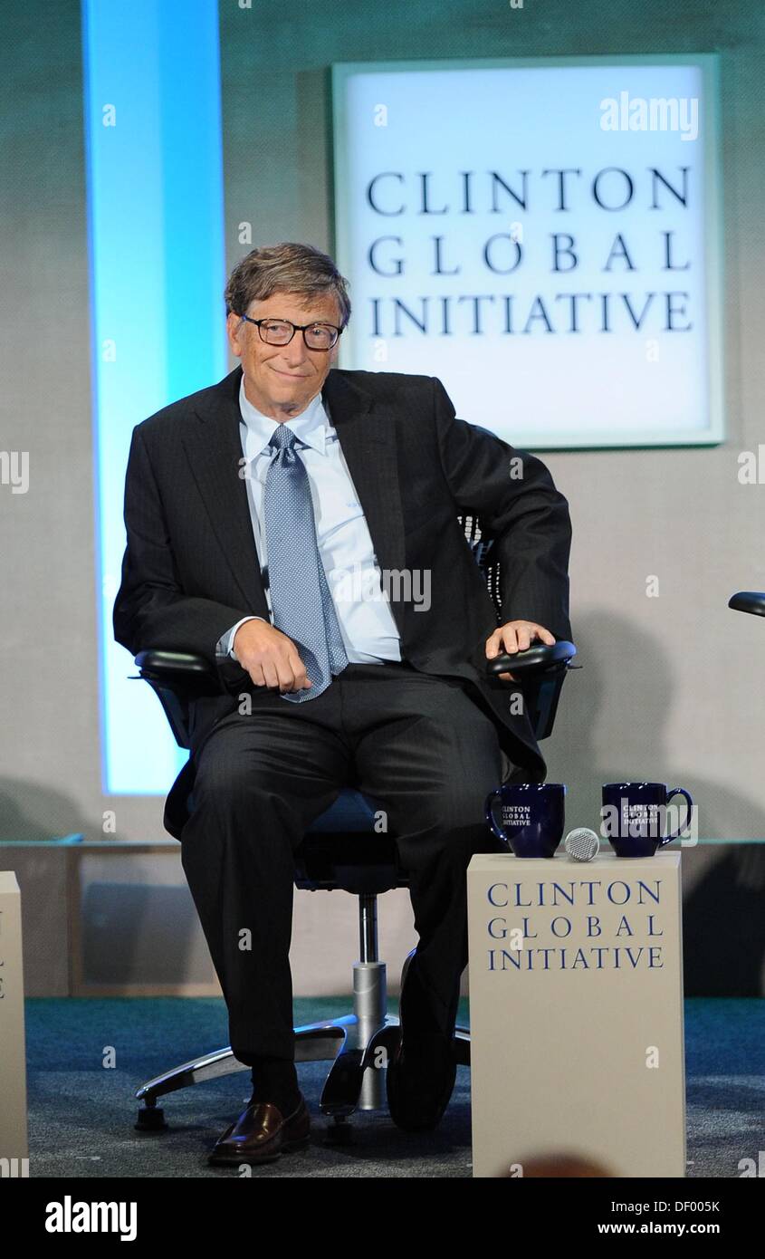 New York, NY. 24. September 2013. Bill Gates in Anwesenheit für Clinton Global Initiative Annual Meeting - TUE, Sheraton New York Hotel and Towers, New York, NY 24. September 2013. © Kristin Callahan/Everett Collection/Alamy Live-Nachrichten Stockfoto