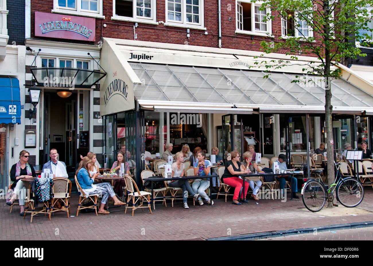 Cafe Luxemburg Spui Amsterdam Restaurant bar Kneipe Niederlande Stockfoto