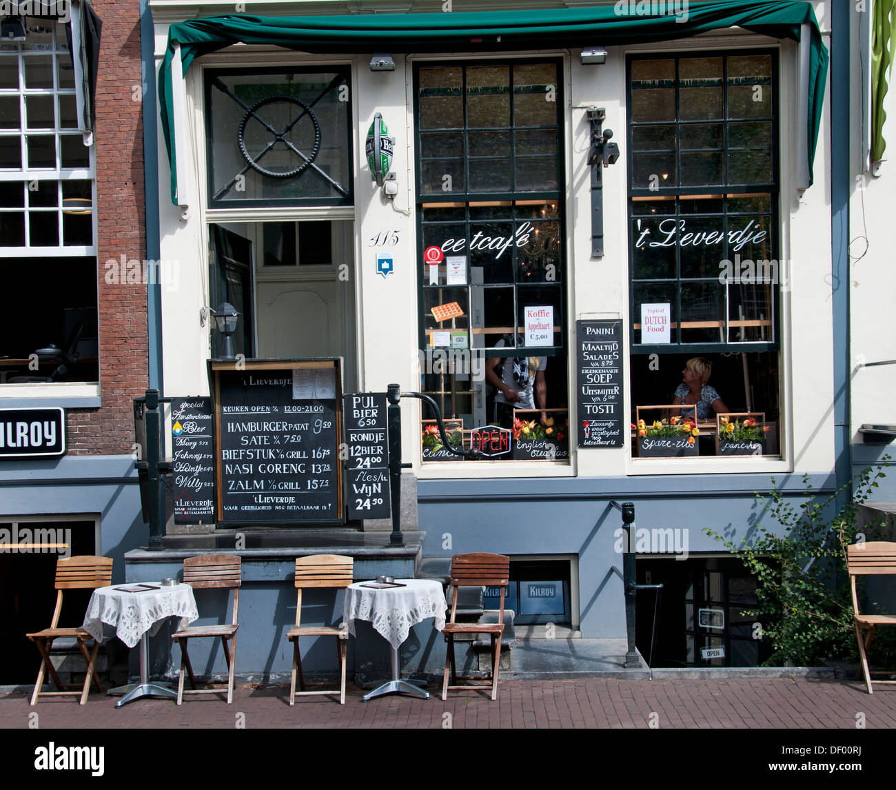 Eetcafe ' t Lieverdje Singel Amsterdam Cafe Restaurant bar Kneipe Niederlande Stockfoto