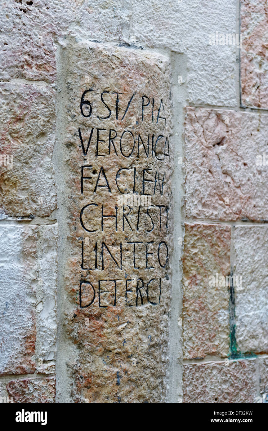 Via Dolorosa, 6. Bahnhof, Schleier von Veronica, alte Stadt, Jerusalem, Israel, Nahost, Asien Stockfoto